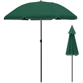2M Outdoor Garden Parasols Umbrella with Crank Handle Tilting Sunshade UV 30+ - Green
