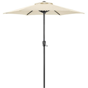 2m Parasol Sun Shade Umbrella Steel With Crank - Cream