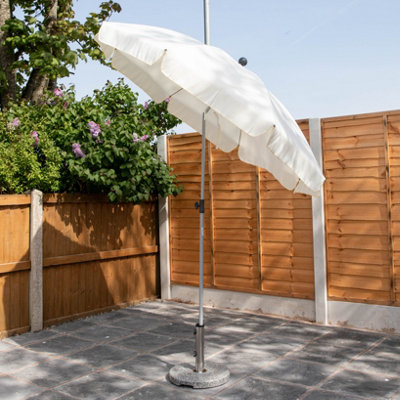 2m Parasol Umbrella with Tilt Action in Cream for Garden or Patio