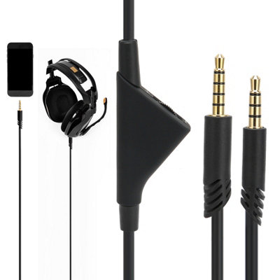 2M Plug-and-Play Headphone Cable with Volume Control for Logitech Astro A10,A30,A40
