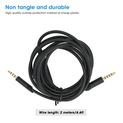2M Plug-and-Play Headphone Cable with Volume Control for Logitech Astro A10,A30,A40