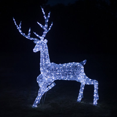 2M Soft Acrylic Light Up Christmas Grand Reindeer Stag with 350 White or Warm White LEDs - 4