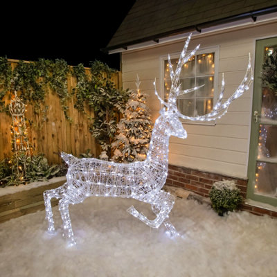 2M Soft Acrylic Light Up Christmas Grand Reindeer Stag with 350 White or Warm White LEDs - 6