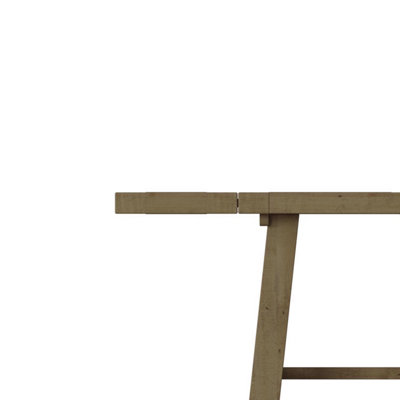 2M Solid Reclaimed Pine Truffle Finish Dining Table Set With 2 FREE Extension Leafs