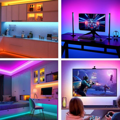 2m Waterproof Smart RGB LED Strip Lights - USB-Powered - Bluetooth and Remote-Controlled