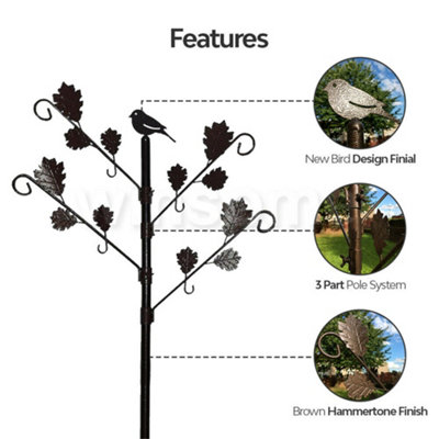2m Wild Bird Feeding Station - Decorative Leaf