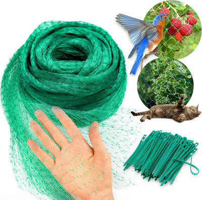 2m x 10m Garden Netting with 50 Ties - Anti-Bird & Cat Net for Plants, Fruit, Pond Protection, UV Resistant