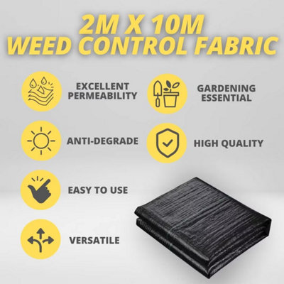 2m x 10m Garden Weed Control Fabric Sheet - 5