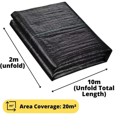 2m x 10m Garden Weed Control Fabric Sheet - 8