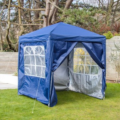 2m x 2m Blue Pop Up Gazebo With Sides DIY at B Q