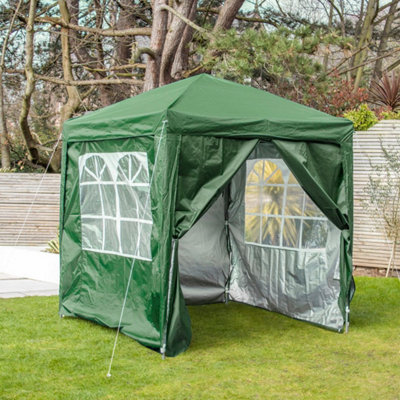 2m x 2m Green Pop Up Gazebo With Sides