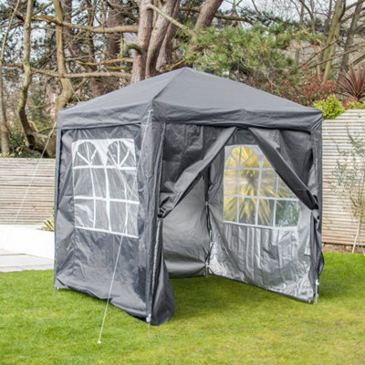 Grey pop up 2025 gazebo with sides