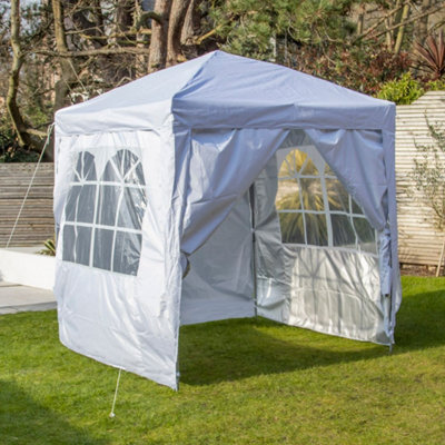 2m x 2m White Pop-Up Gazebo With Sides | DIY at B&Q