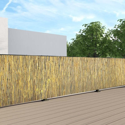 2m x 3m EXTRA THICK Bamboo Screening Roll Natural Fence Peeled Reed Fencing Outdoor Garden - 4