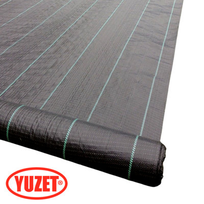2m x 50m Yuzet 100gsm Horticultural Gridlined Ground Cover Weed Control Fabric