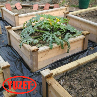 2m x 50m Yuzet 100gsm Horticultural Gridlined Ground Cover Weed Control Fabric - 3