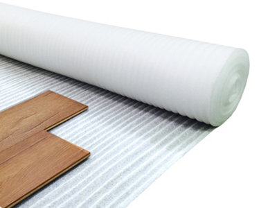 2mm Acoustic White Wood & Laminate Flooring Underlay (1m x 15m Roll) Closed-Cell Polyethylene Foam - 3