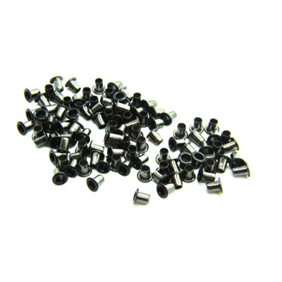 2mm Brass Eyelets, Durable & Rust-Proof Grommets, Black - 100pcs