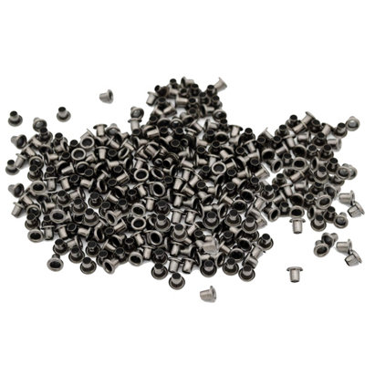 2mm Brass Eyelets, Durable & Rust-Proof Grommets, Gunmetal - 100pcs