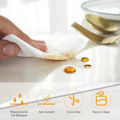 2mm Clear PVC Tablecloth  Transparent Vinyl Table Protector Cover