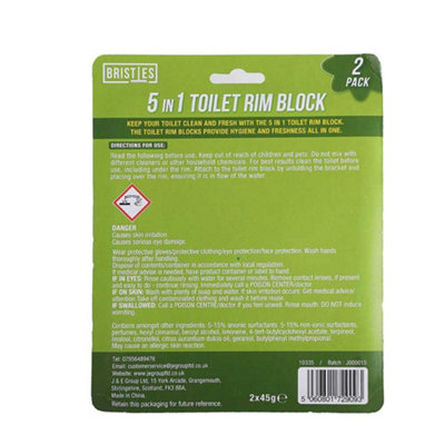 2Pack 5In1 Twin Toilet Rim Block Lime