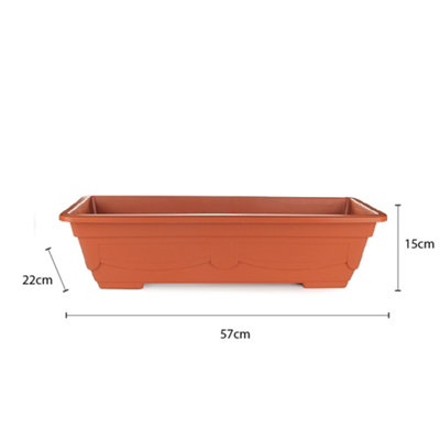 2Pack x 57CM Large Rectangular Garden Esquire Trough Planter