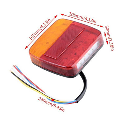2Pc 12V LED Rear Tail Lights Indicator Stop Light Trailer Caravan Van Truck Lamp