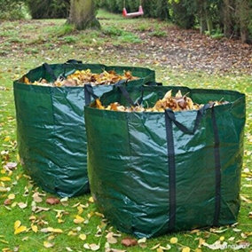2pc 55L Garden Waste Bags - Heavy Duty Bags Large Refuse Sacks with Handles