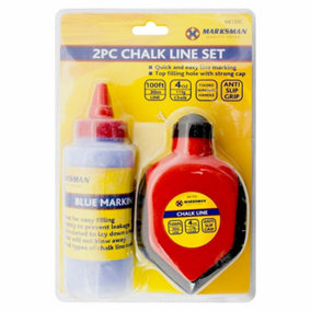 2pc Builders Chalk Powder and 30m 100ft Line String Reel Marking Set Kit Tool