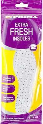 2Pc Extra Fresh Shock Absorbing Anti Odour Insoles Longlasting Uk 3-11 Shoes