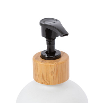2pc Glass Hand & Dish Soap Dispensers Set - 500ml - White/Black - 4