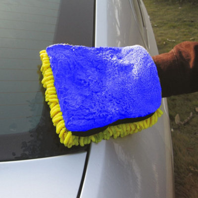 2pc Goodyear 2in1 Noodle Car Wash Mitt Microfibre Defogging Cleaning Polishing - 4