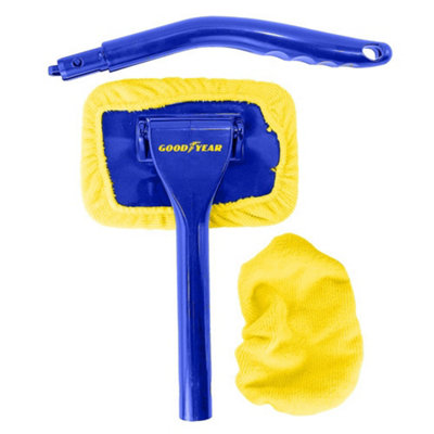 2pc Goodyear Windscreen Wonder Microfibre Cleaning Defogging Pad Long Handle