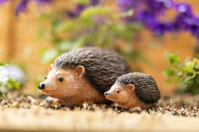 2pc Hedgehog Garden Ornaments Set