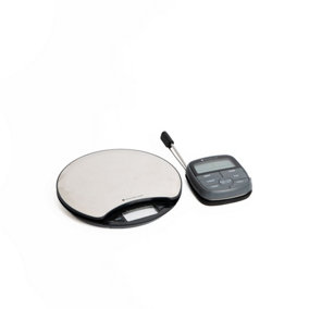 2pc Kitchen Set with Digital 5kg Round Dry & Liquid Platform Weighing Scales and 24hr Kitchen Timer