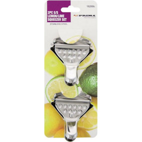 2Pc Lemon Lime Squeezer Manual Hand Tool Juicer Fruit Kitchen Stainless Steel