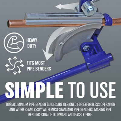 2pc Pipe Bender Guides Aluminium Profiles 15mm 22mm Plumbing Copper Tubes - 4