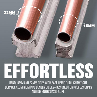 2pc Pipe Bender Guides Aluminium Profiles 15mm 22mm Plumbing Copper Tubes - 5