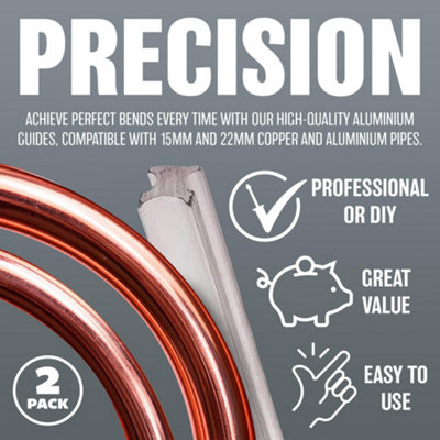 2pc Pipe Bender Guides Aluminium Profiles 15mm 22mm Plumbing Copper Tubes - 7
