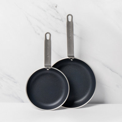 2pc Professional Non-Stick Aluminium Frying Pan Set with 2x Heavy Duty ...