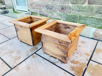 2pc Regular Square Planter Set