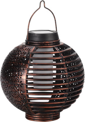 2pc Solar Powered Stake Lantern Lights Flame Effect For Garden - 3
