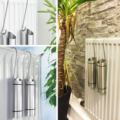 2Pc Stainless Steel Radiator Hanging Humidifiers Air & Water Humidity Control Set