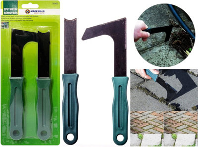2pc Weed Removers Patio Kit Paving Garden Slab Grooves Deweeder Moss Diy Hand Tools Cleaning - 4
