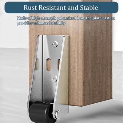 2Pcs 1 25 Inch Low Profile Plate Casters Side Mount Caster Wheels for ...