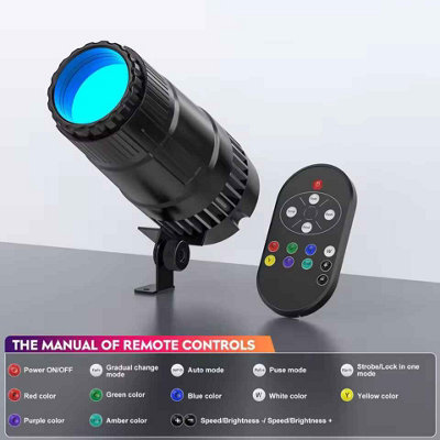 2PCS 20W RGBW LED Pinspot Lights with Remote Dimmable Stage Party ...