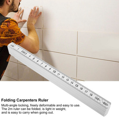 2Pcs 2m Lightweight Folding Carpenter Ruler - Compact Measuring Tool ...