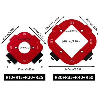 2Pcs 4-in-1 Aluminum Alloy Woodworking Corner Radius Router Jig