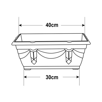 2pcs 40cm Window Box Planter Plastic Venetian Flower Plant Green Pot Trough