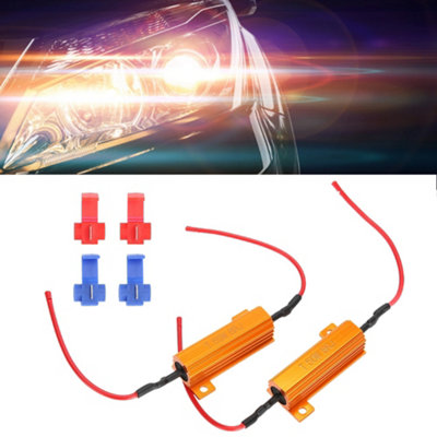 2Pcs 50W 8ohm Wirewound Load Resistor Decoder Fix LED Bulbs Hyper Flash Turn Signal Blinker